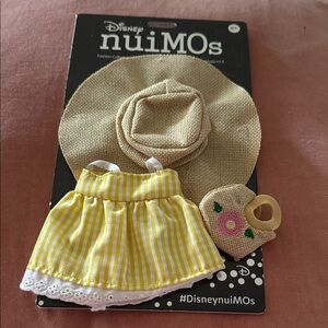 Disney nuiMOs Yellow Gingham Skirt & Straw Hat Doll Outfit